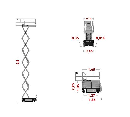 Ножничный подъёмник ZOOMLION ZS0607HD-Li